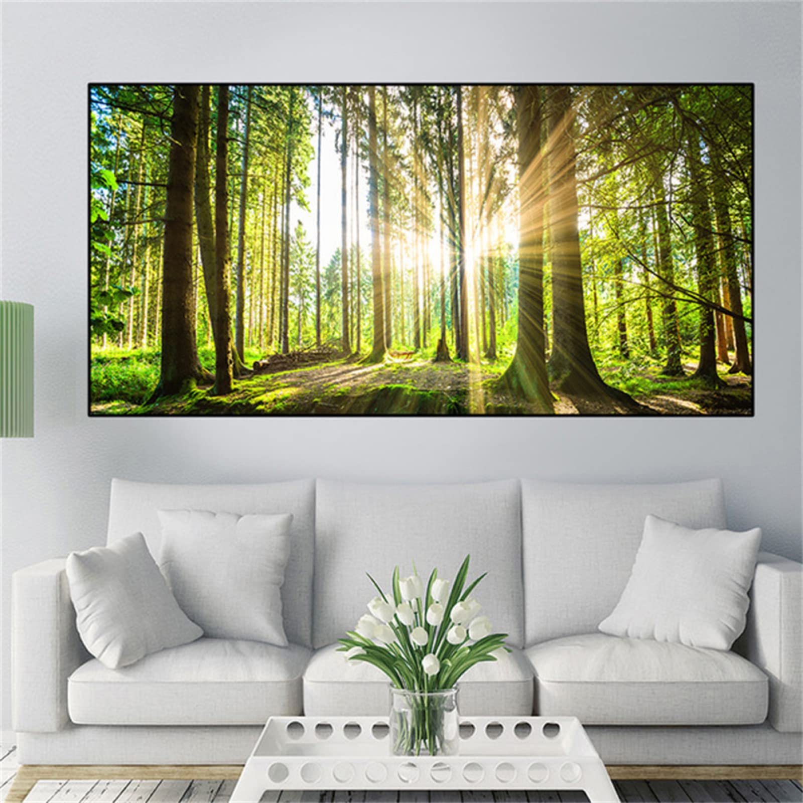 Zestawy do malowania diamentami 5D dla dorosłych i dzieci, las zachód słońca, DIY, diamentowy obraz, ścieg krzyżykowy, pełne diamenty, kryształ górski, haftowanie, obrazy, do domu, dekoracja ścienna, 60 x 120 cm