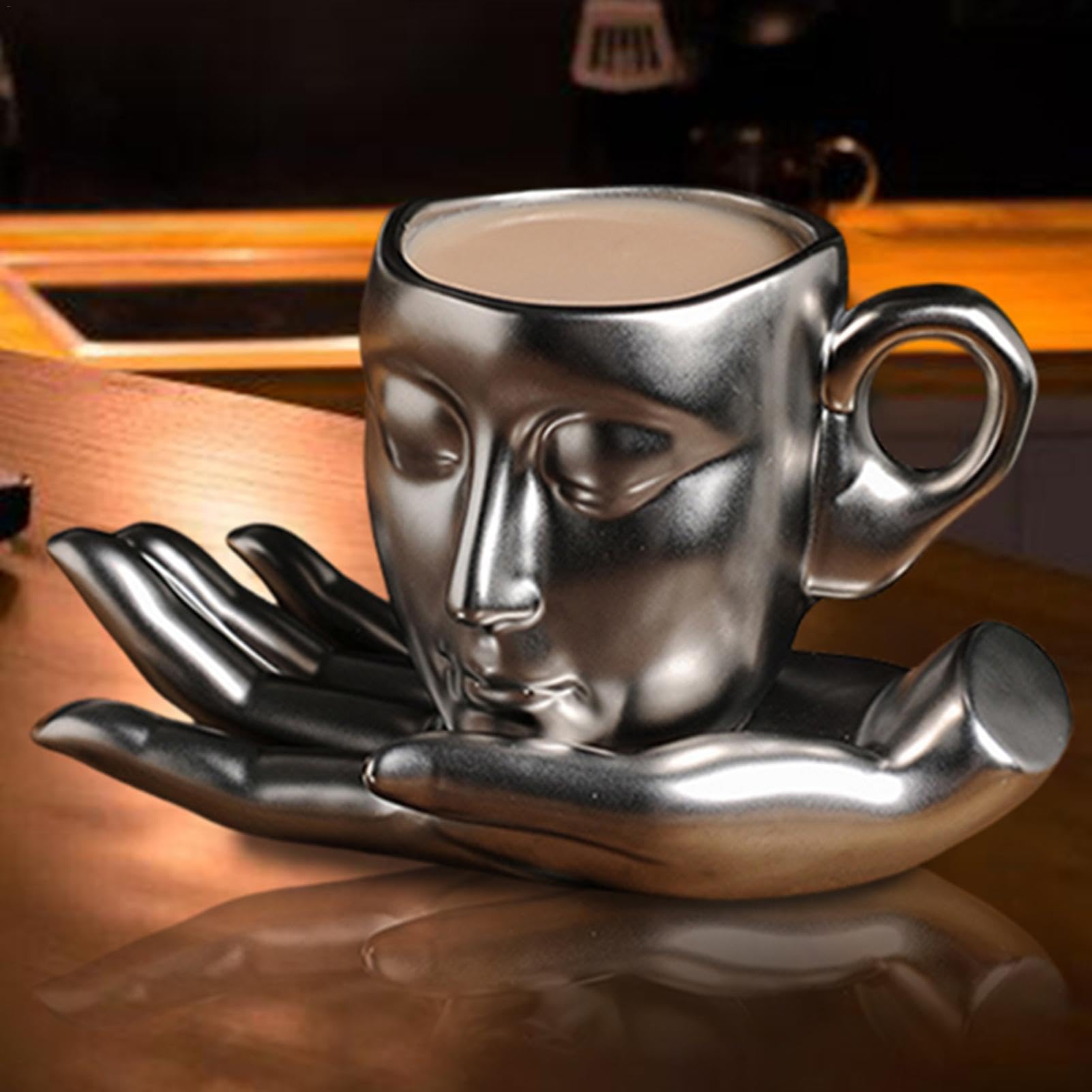 Amazon.co.jp: 顔ティーカップ、人間の顔カップ | 彫刻 260ml