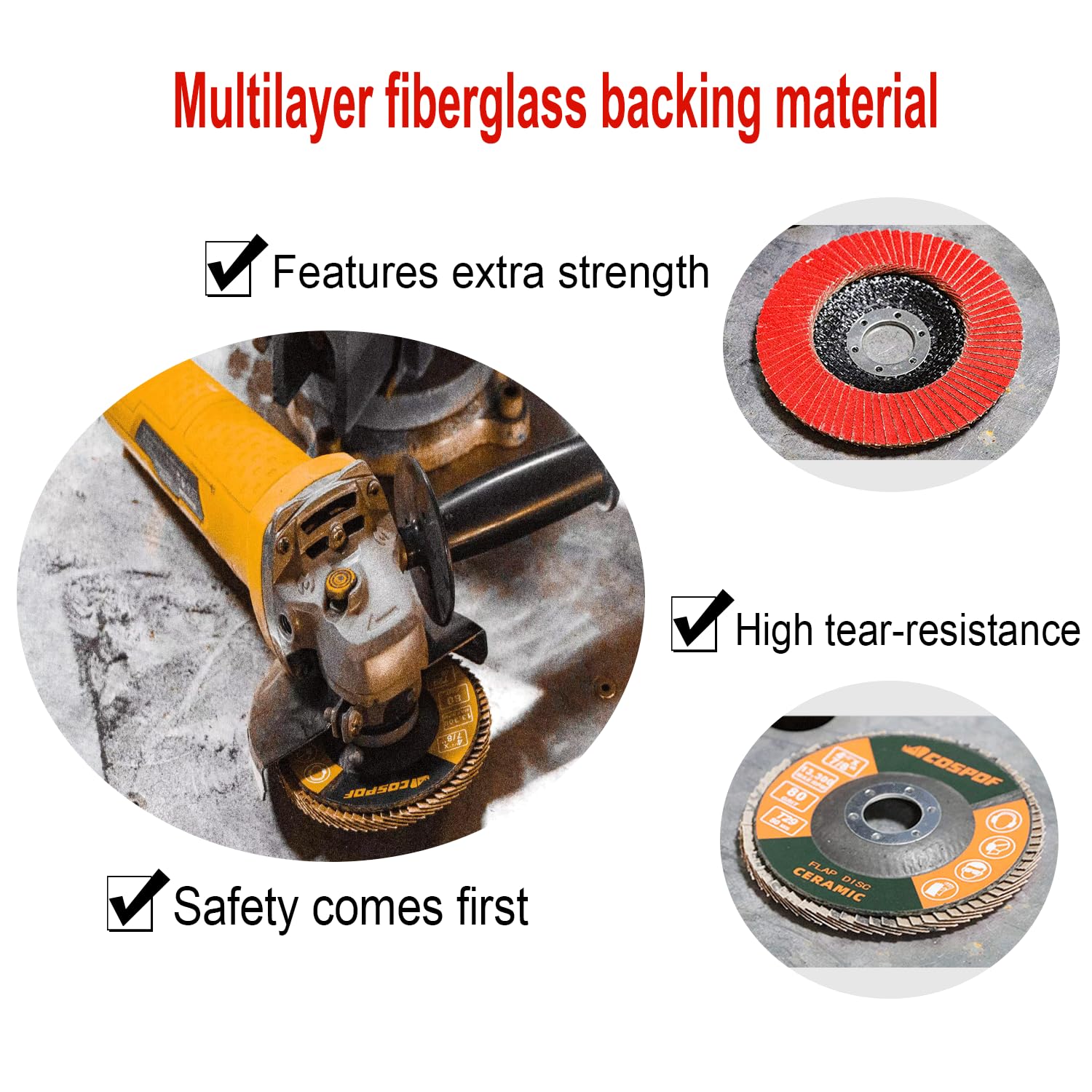 Ceramic Flap Discs - 10 Pack for Angle Grinders -5