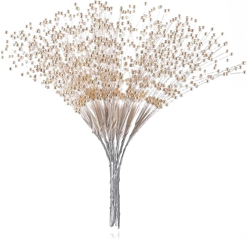 Ramo de perlas de novia con cuentas de 50 piezas para decoración de fiesta (marfil)