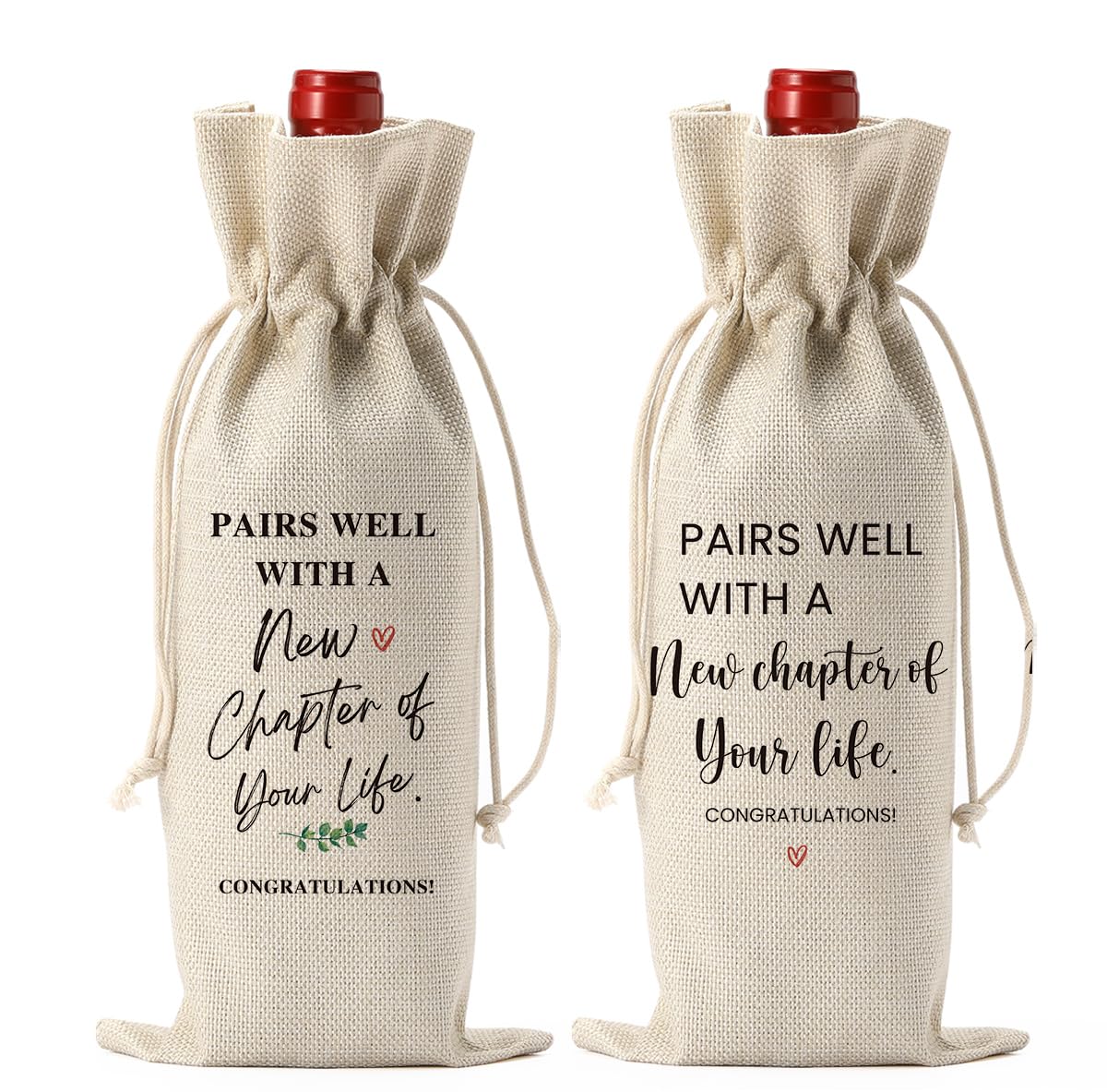 BQXS Going Moving Leaving Away Retirement Farewell Gifts for Friends Coworkers Retired Retirement Party Decorations 2pcs New Chapter Wine Bag New Chapter 6