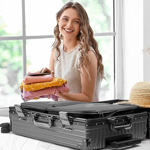 Miniatura 7 de G4Free Juego de 6 cubos de equipaje para viajes, bolsas organizadoras de equipaje para accesorios de viaje, artículos esenciales de viaje, cubos de