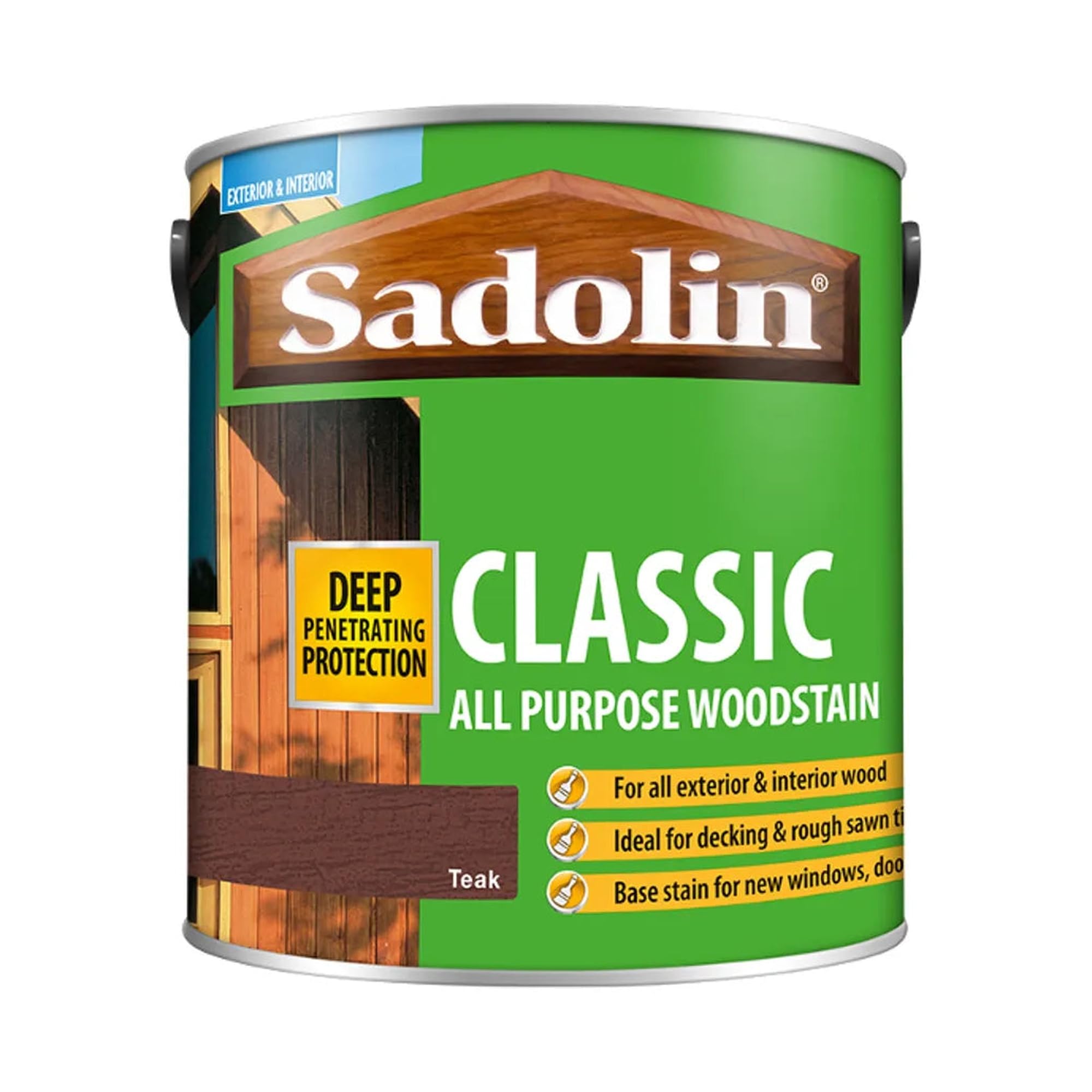 Teak Woodstain 2.5L | Exterior Wood Stain and Protector | Breathable Matt Finish for Doors Windows Cladding Fences and Garden Timber