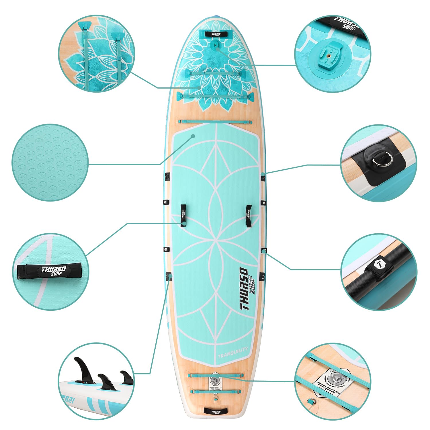 THURSO SURF Tranquility Yoga gonfiabile Stand Up Paddle Board SUP 10'8 x 34 '' x 6 '' Due strati