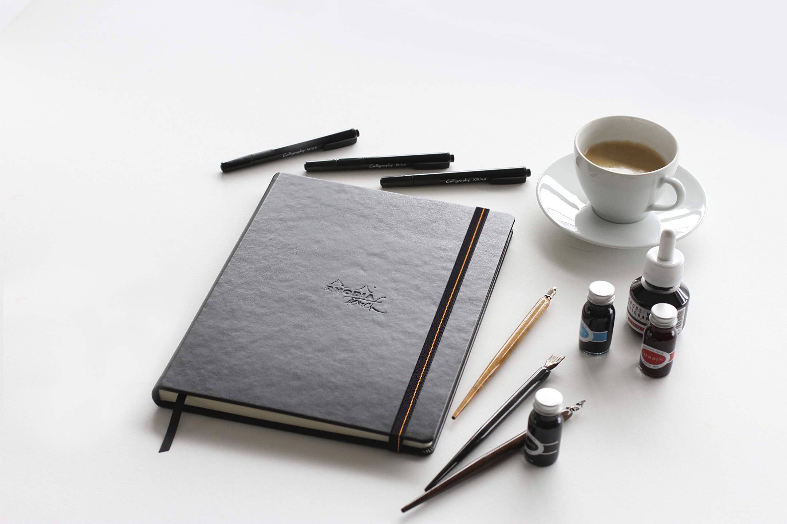 RHODIA TOUCH 116125C - Cahier Rigide Calligrapher Book - A4 - Uni - 64 pages - Papier Clairefontaine Simili Japon Ivoire 250 g/m² - pour le Dessin à l’Encre de Chine et les Travaux Humides