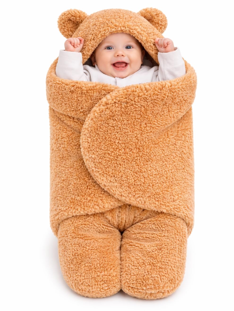 First Kick Baby Blankets Hooded Wearable Wrapper Sleeping Bag