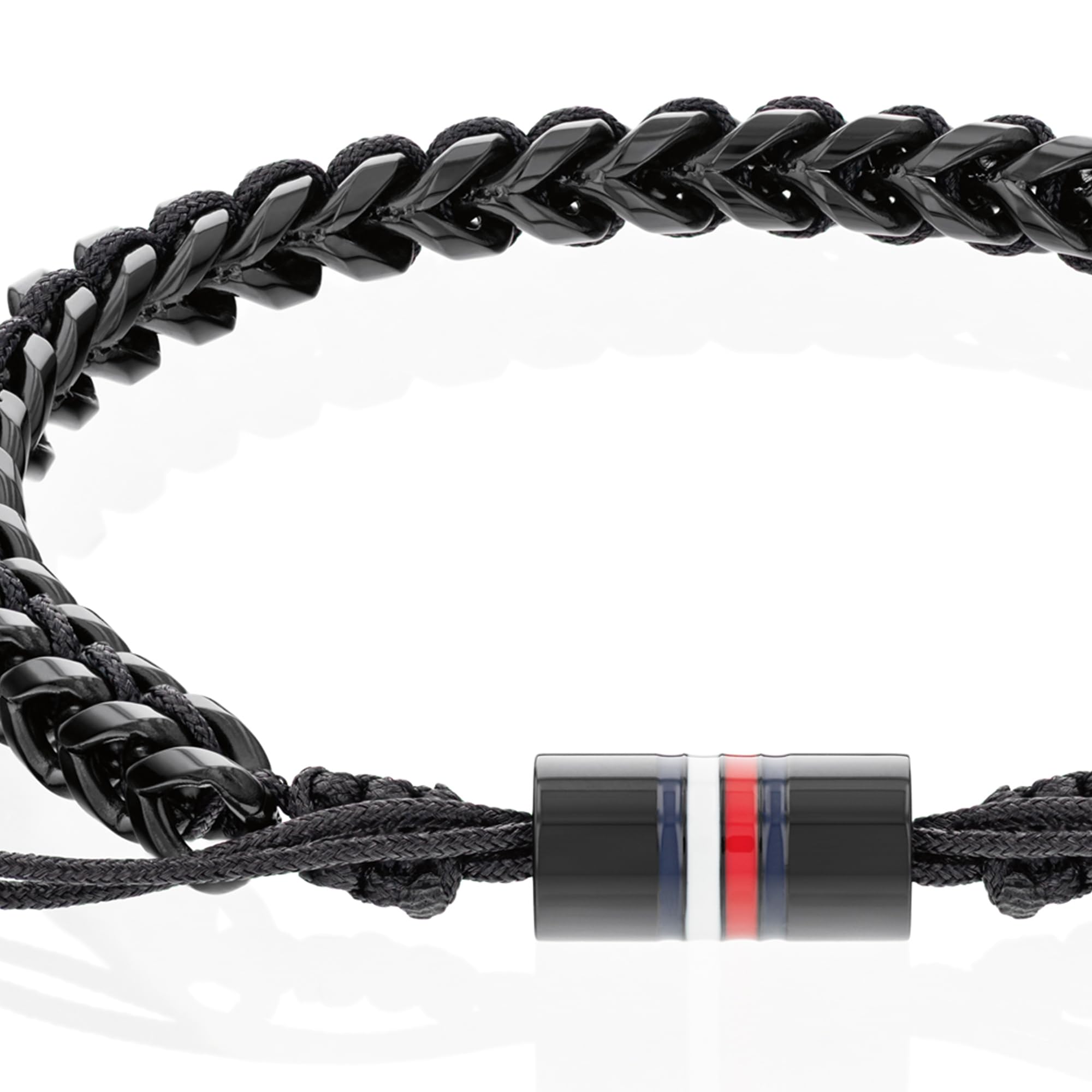 Tommy Hilfiger Jewelry Herren-Armband aus Edelstahl und Nylon verflochten mit verstellbarem Verschluss