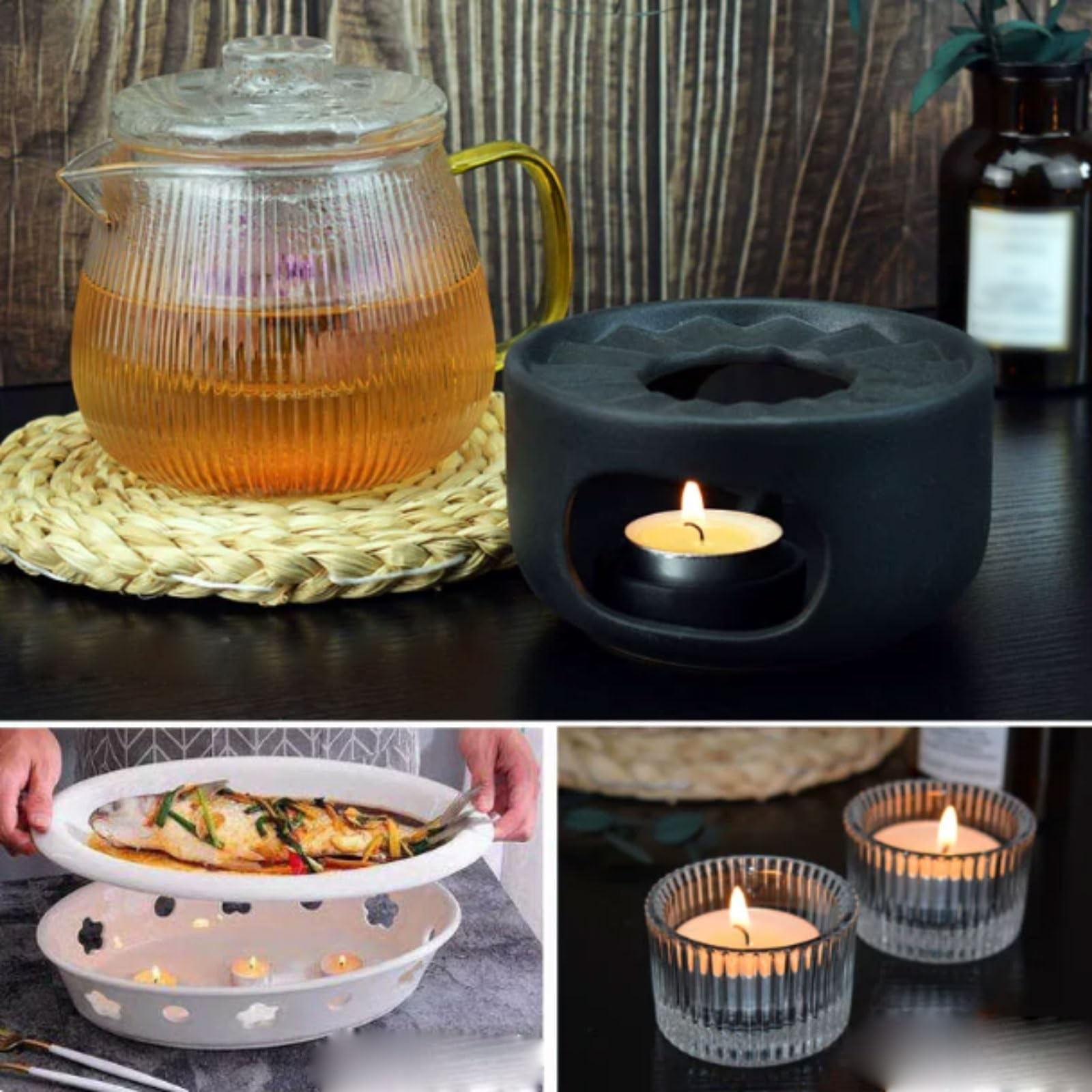 Exquisito Velas de aluminio hechas con ghee vegetal Natural, velas en tarro sin perfume for vacaciones en casa, relajación y Spa, 30 Uds. meloso(Blu)