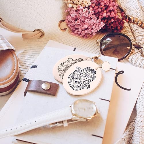 Miniatura 8 de OLYCRAFT Plantillas de arcilla de mano Hamsa de 4 x 5 pulgadas, plantilla de seda de mano, plantilla de pantalla de seda no adhesiva, pantalla de