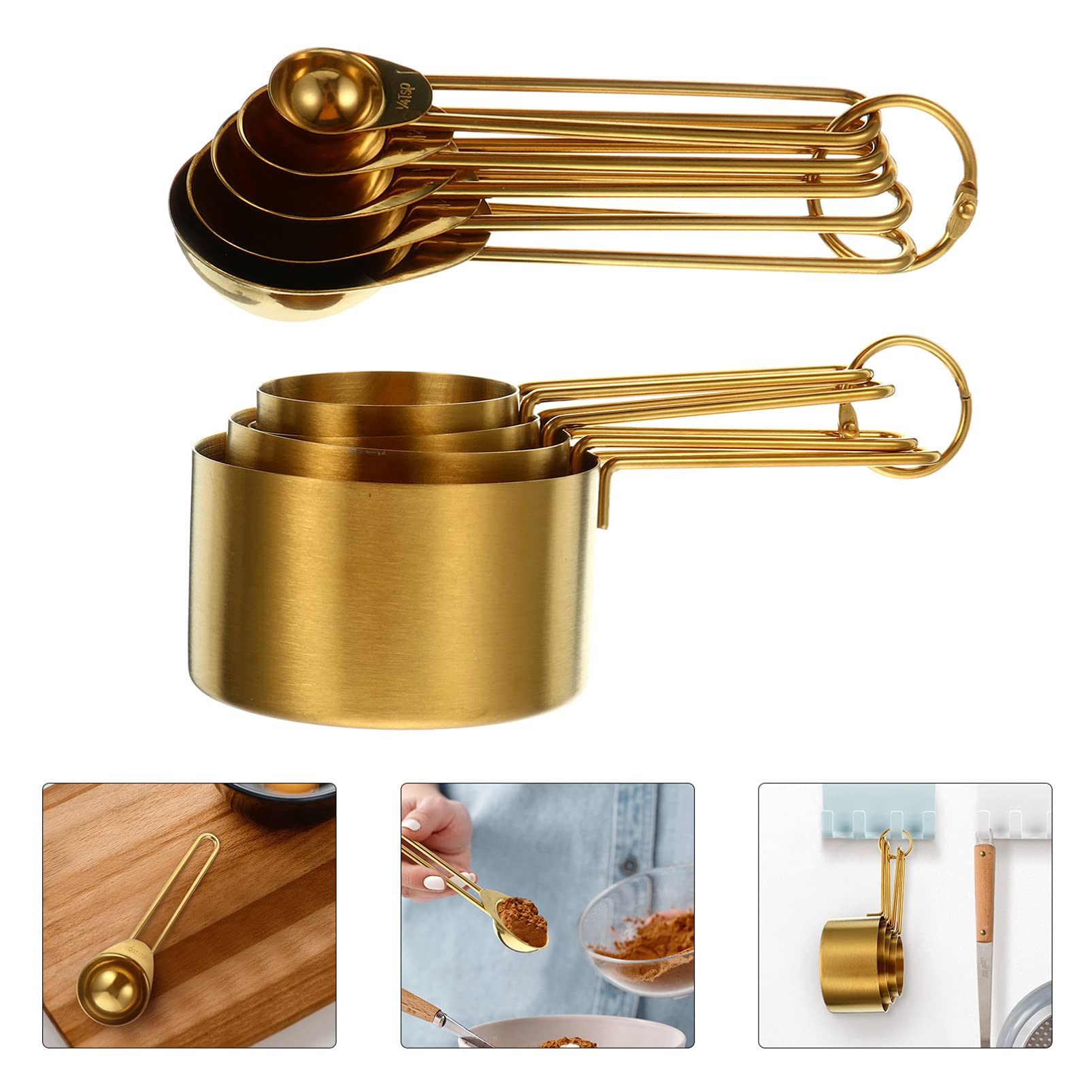9pièces Cuillères à Mesurer pour Cuisine Ustensile Doseur Tasse à Mesurer de Cuillères Doseuses Pratique pour Poudres et Jus