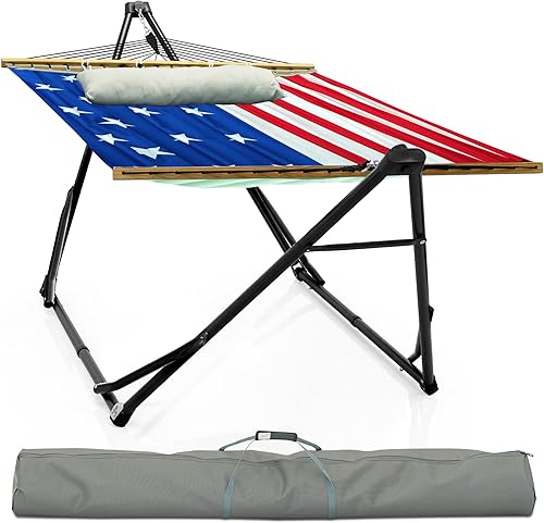 Miniatura 29 de Soporte de hamaca Tranquillo Uniki con garantía de 3 años, hamaca plegable instantánea de 30s con soporte, hamaca de camping con capacidad de 550