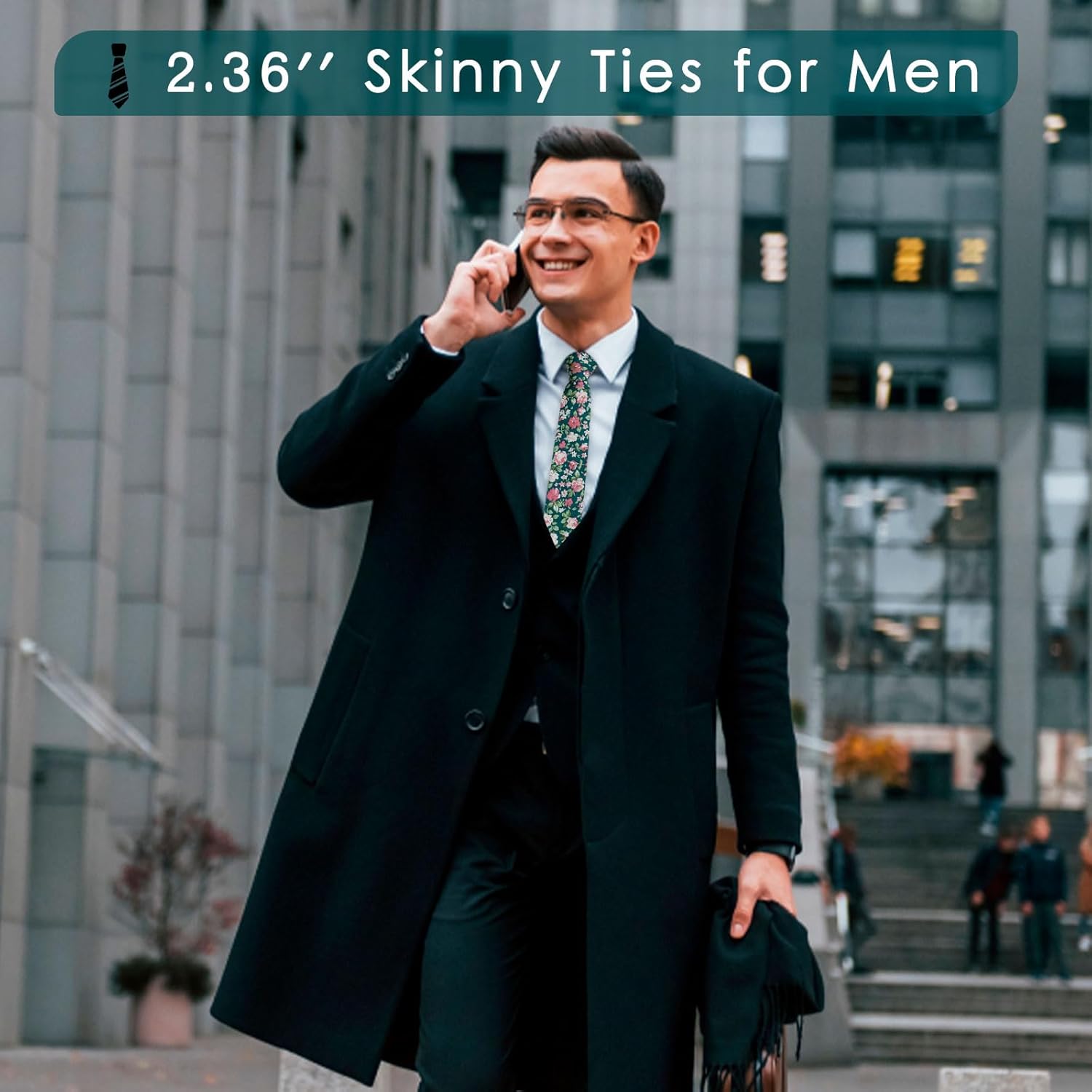 Mantieqingway Mens Tie Cotton Necktie Skinny Ties for Men for Wedding, Business, Missions, Party - Image 5