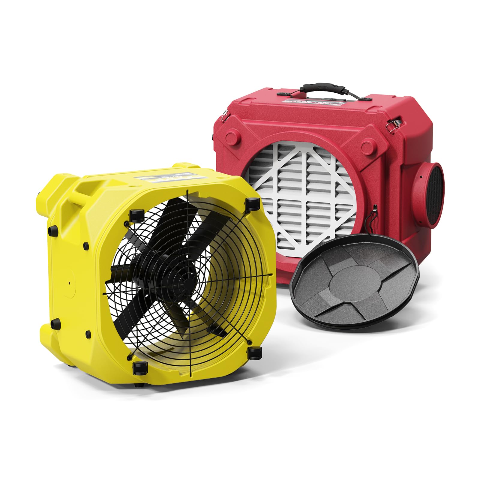 Alorair HEPA Air Scrubber Bundle Deal: 3000 CFM Air Mover & Stackable 550 CFM Negative Air Machine for Indoor Air Quality & Water Damage Restoration(1*HEPA 550 Air Scrubber, 1* Zeus Extreme Air Mover)
