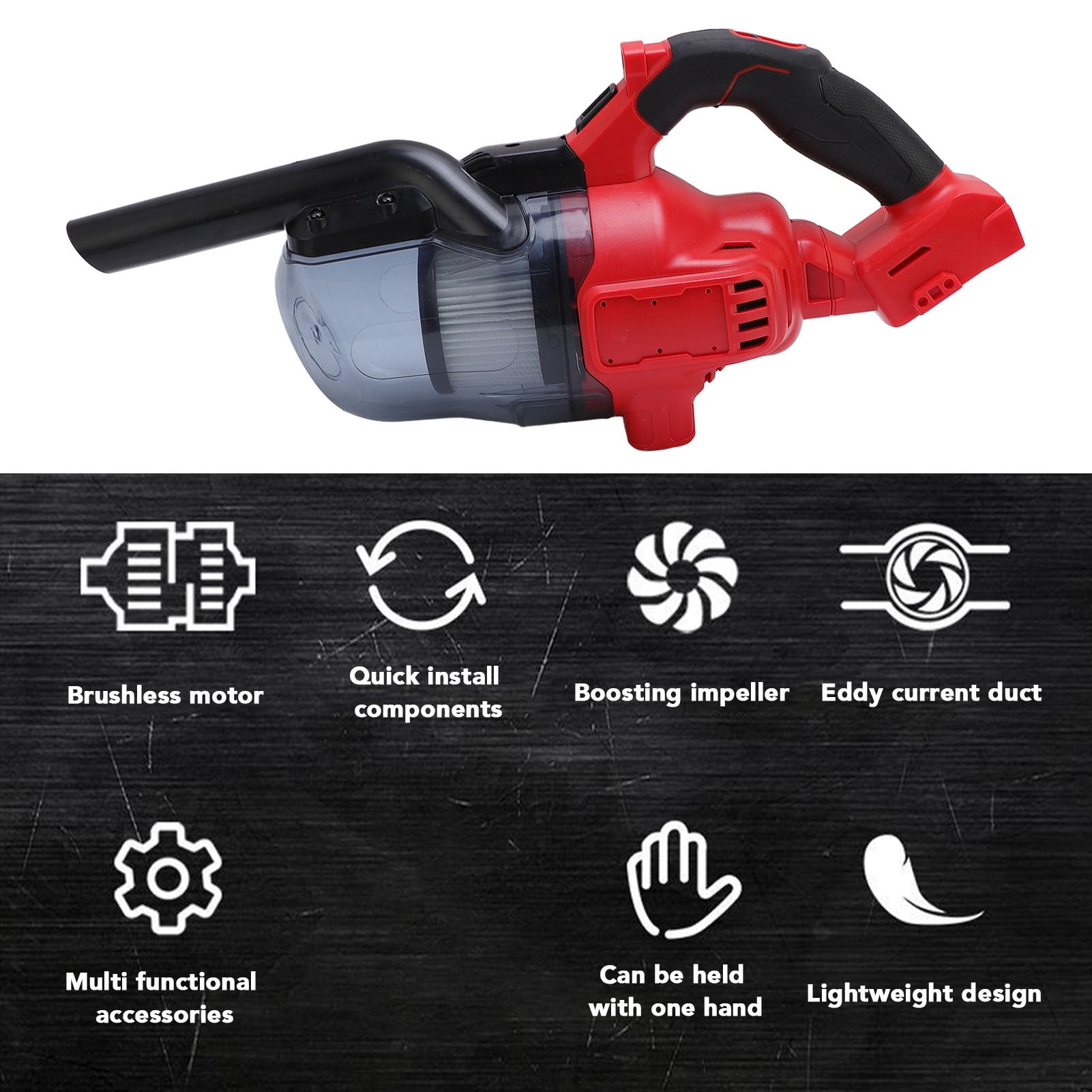 Aspiradora Inalámbrica de 100AW, Limpiador Portátil de Mano para el Hogar y el Coche con 6 Accesorios para el Hogar, el Coche y los Pisos Duros, Filtro Lavable