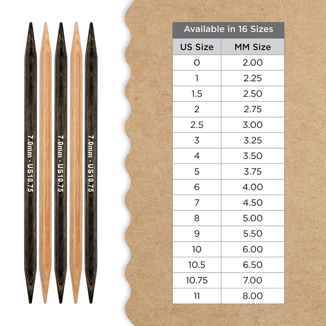 Knitter's Pride Day & Nite Double-Pointed Sock Needle 15 cm (7.0 mm) - 1 Needle, Natural/Black, 7.00mm - Image 4