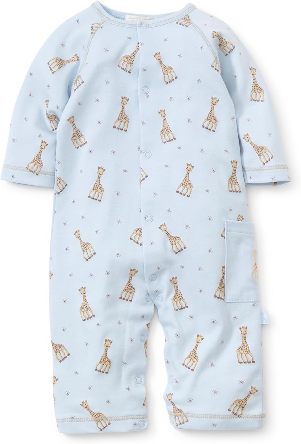 kissy kissy Baby Boys and Girls 100% Pima Cotton Sophie La Girafe Print Playsuit Footie, Newborn to 18 Months