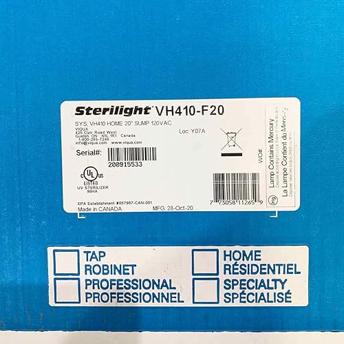 Miniatura 2 de Viqua VH410-F20 Sistema de tratamiento de agua UV para el hogar con prefiltro integrado, 18 GPM para toda la casa y filtración comercial ligera,