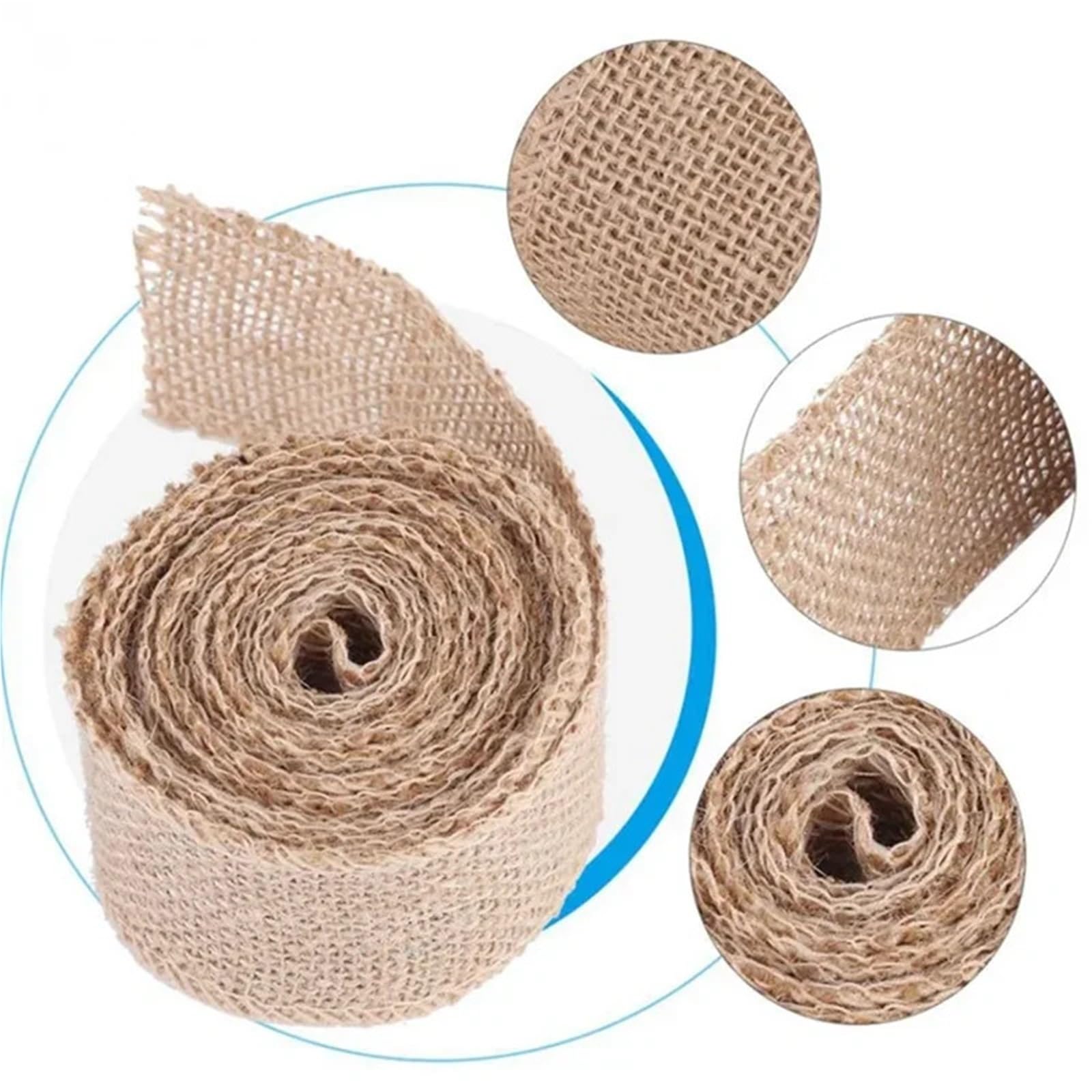 Natur Juteband Sackleinen 10 m natürlicher Jute-Sackleinenstoff, 6–15 cm Rolle