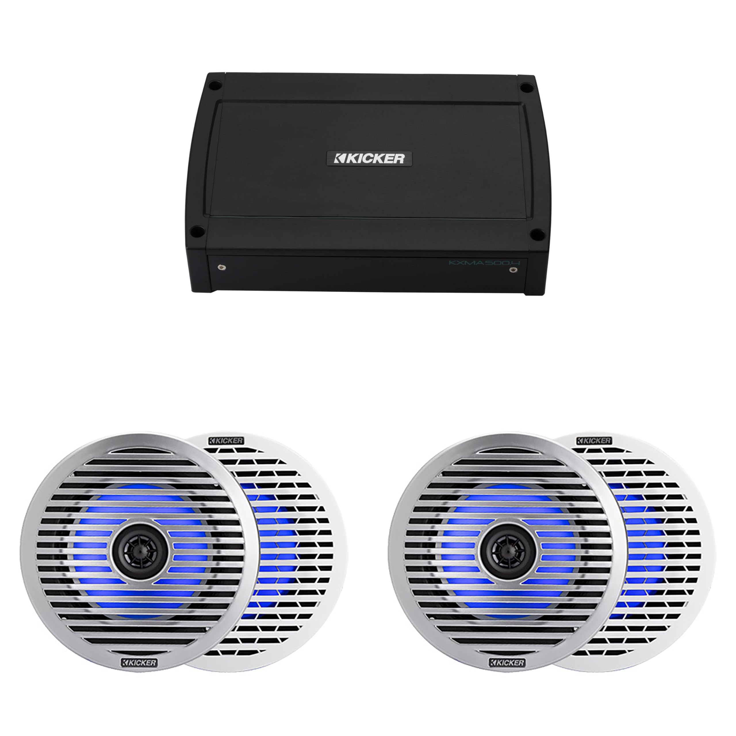 Kicker Marine 4 Ch Amp & (2 Pair) 6.5