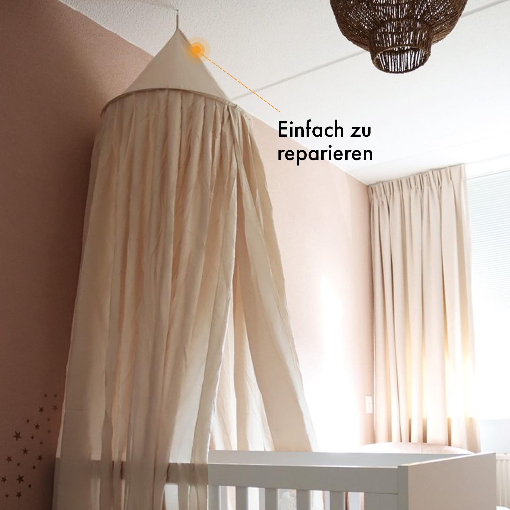 Deryan Moskitonetz Vintage 245cm – Betthimmel – insektenschutznetz Canopy