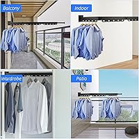 Vista 7 de Wall Mounted Clothes Drying Rack, Cothes Drying Rack Collapsible, Drying Rack Clothing, Laundry Clothes Hanger, Retractable Clothing Rack,Clothes