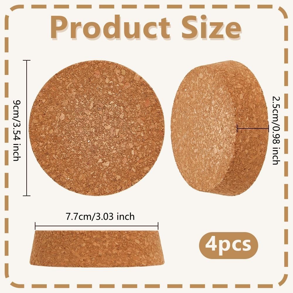 OLYCRAFT 4pz Grandi Tappi di Sughero 77-90mmTappi di Sughero per Bottiglie Tappo di Sugheri Conici Tappo di Sugheri Coperchi in Legno per Cucina Bomboniere per Conserve
