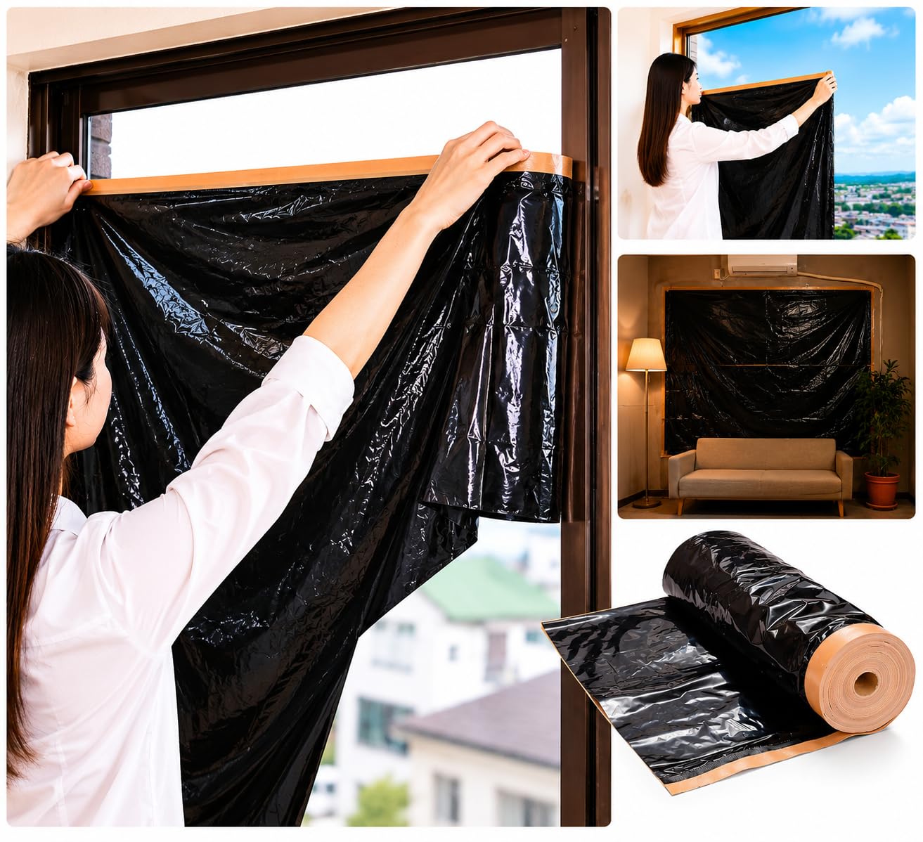 Amazon | 【原興業】スクリーンマスカー 遮光シート (黒) 1100mm×20m