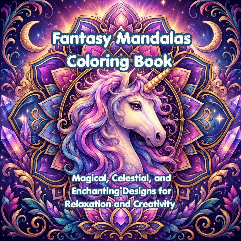 Fantasy Mandalas Coloring Book: Magical, Celestial and Enchanting Designs for Relaxation and Creativity (Creative Mandala Coloring Series)