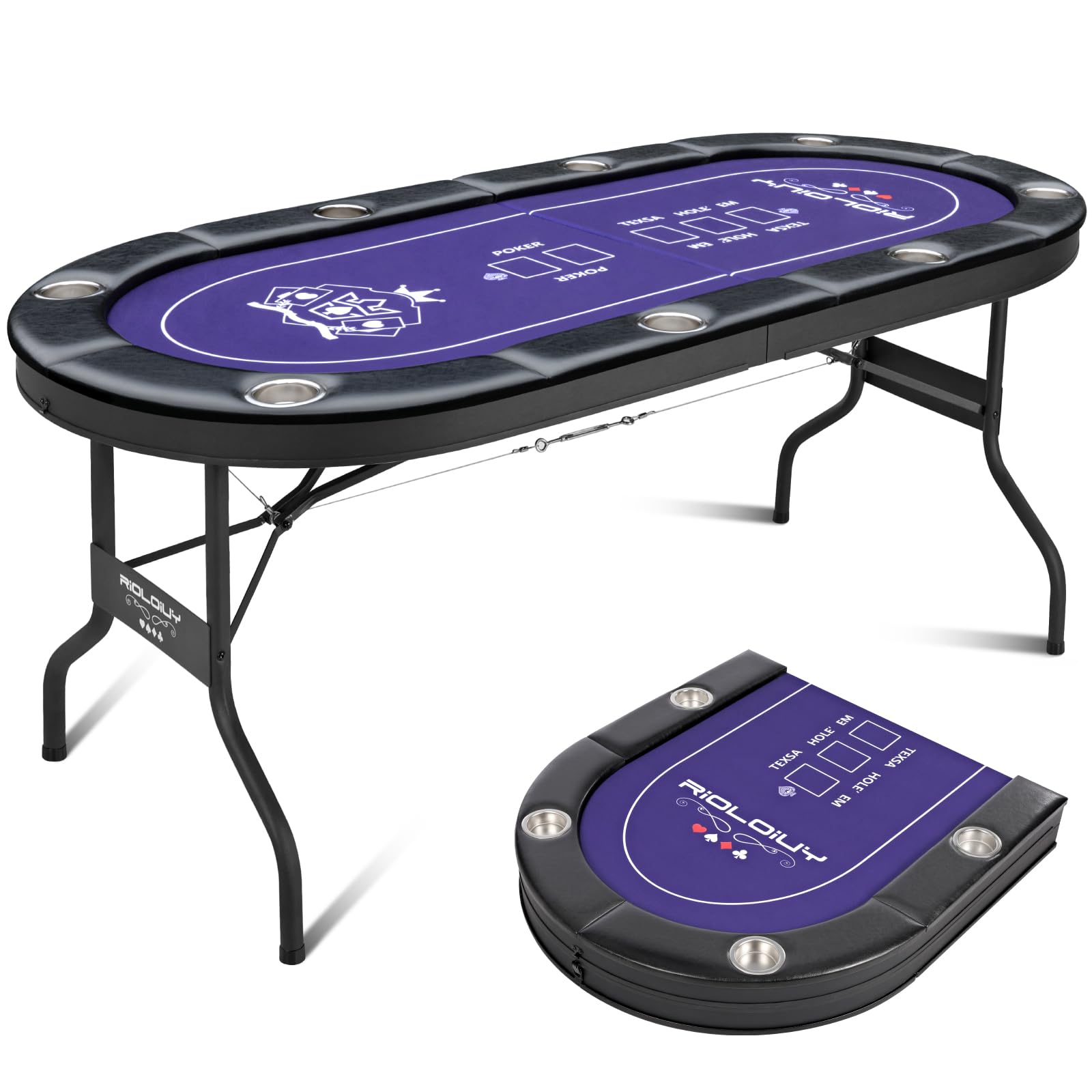 定価87,000円 ポーカーテーブル Rioloiuy 　ドリンクホルダー付き Amazon.co.jp: Rioloiuy 8人用 ポーカーテーブル 折りたたみ式 Texas