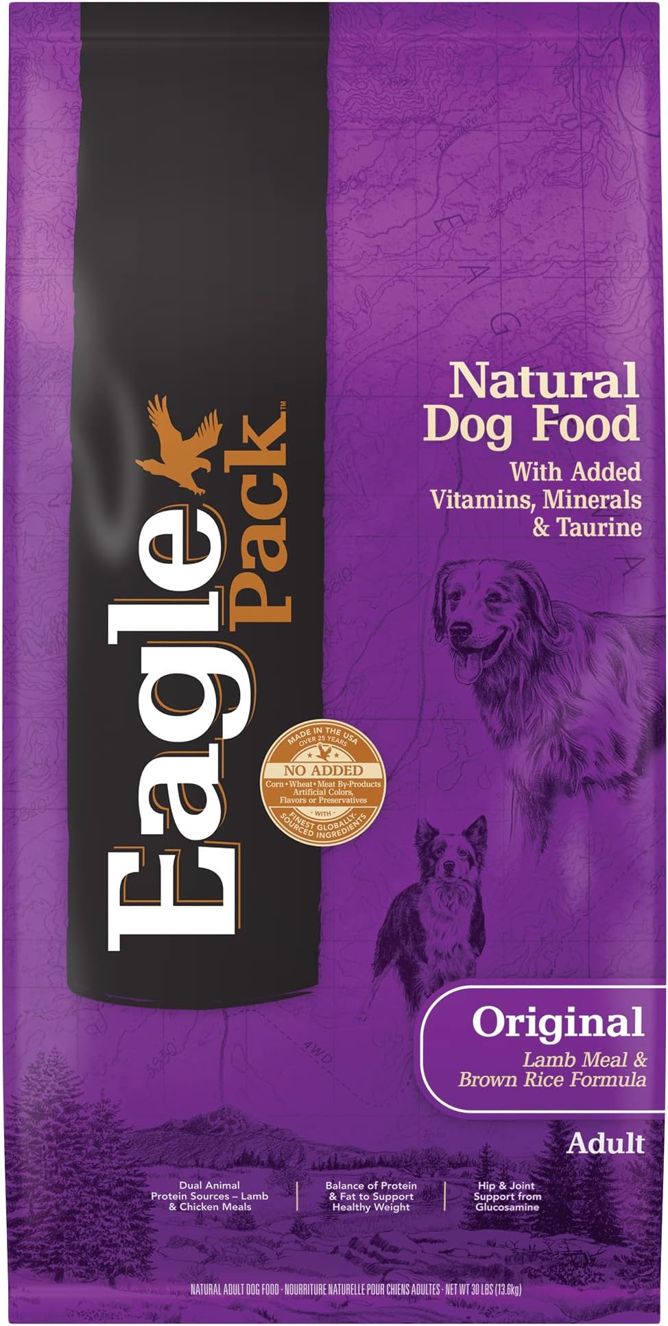 Natural Dry Dog Food, Lamb & Rice, 30-Pound Bag