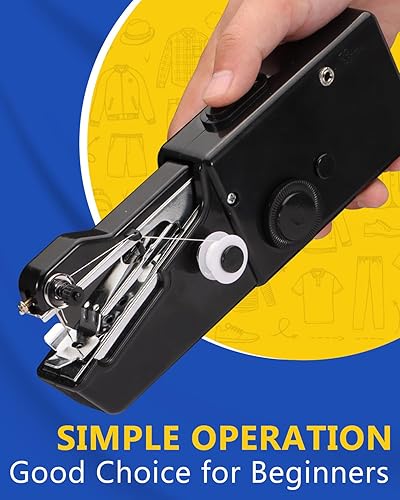 Miniatura 2 de Máquinas de coser de mano, máquina de coser a pilas, máquina de coser fácil de operar para principiantes, máquina de coser portátil para varias