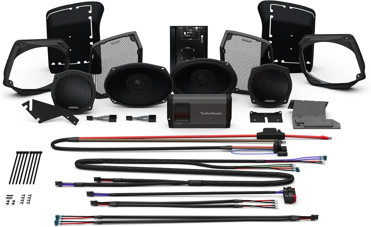Rockford Fosgate HD9813SG-STG3 (Stage 3) Fairing Speakers, Saddlebag Speakers and 800-Watt Amplifier Kit for Select 1998-2013 Harley Davidson Street Glide & Electra Glide Motorcycles