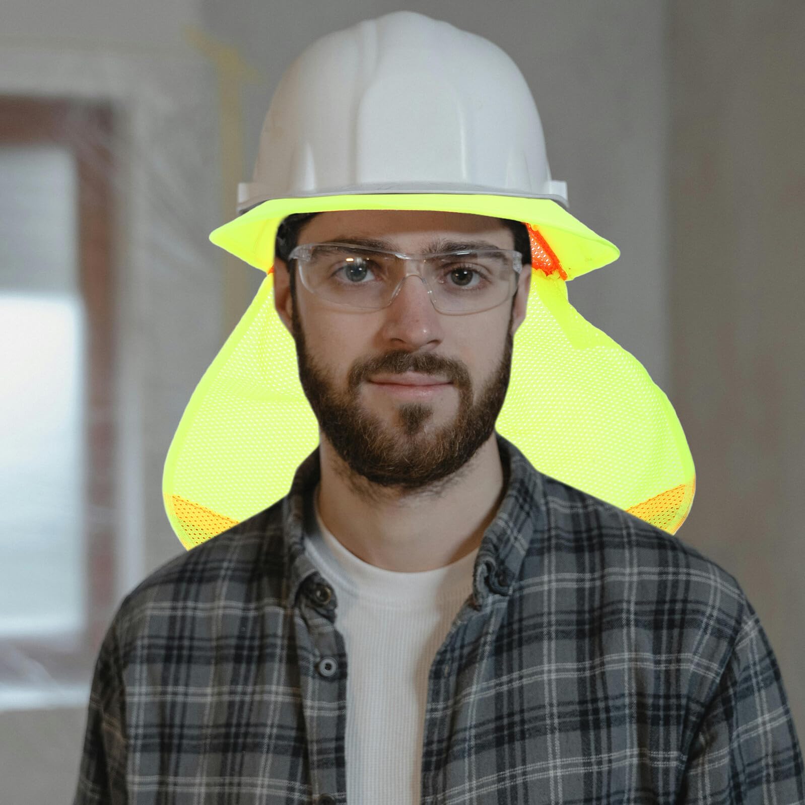 Ciieeo 3 Piezas Protector Solar para de Seguridad con Visera Ancha y Cortina de Malla Transpirable Protección Uv para Cuello para Obras y Trabajos al Aire
