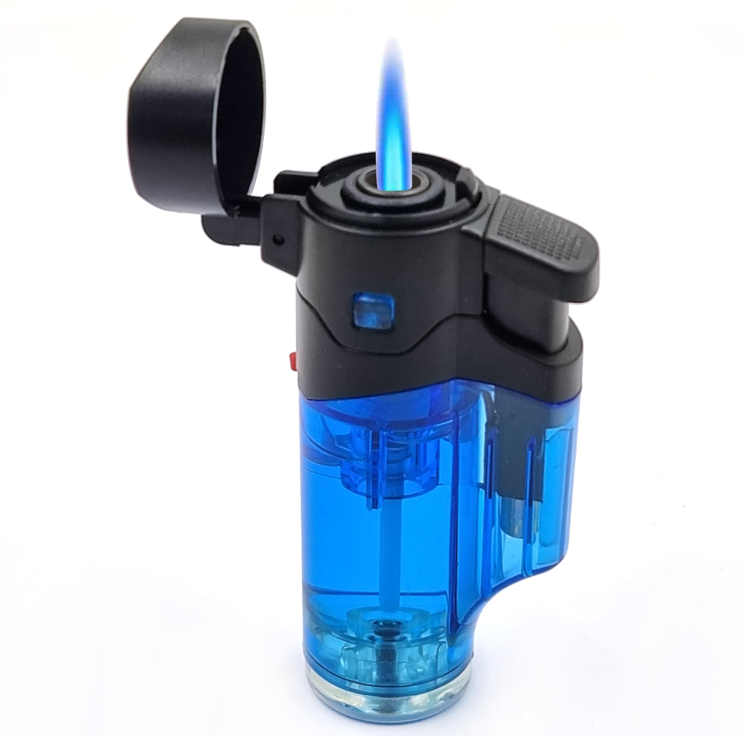 VIOVI Mini Torch Lighter with Clear Fuel Tank, Transparent Strong Body,  Adjustable Blue Jet Flame, Safety Cap, Refillable Butane Gas Lighter (Mix  Color) : Amazon.in: Home & Kitchen