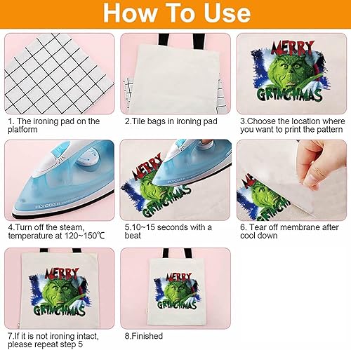 Miniatura 7 de 12 hojas de transferencia para planchar de Navidad  Calcomanías de vinilo HTV para camisetas, ropa, mochila, almohada