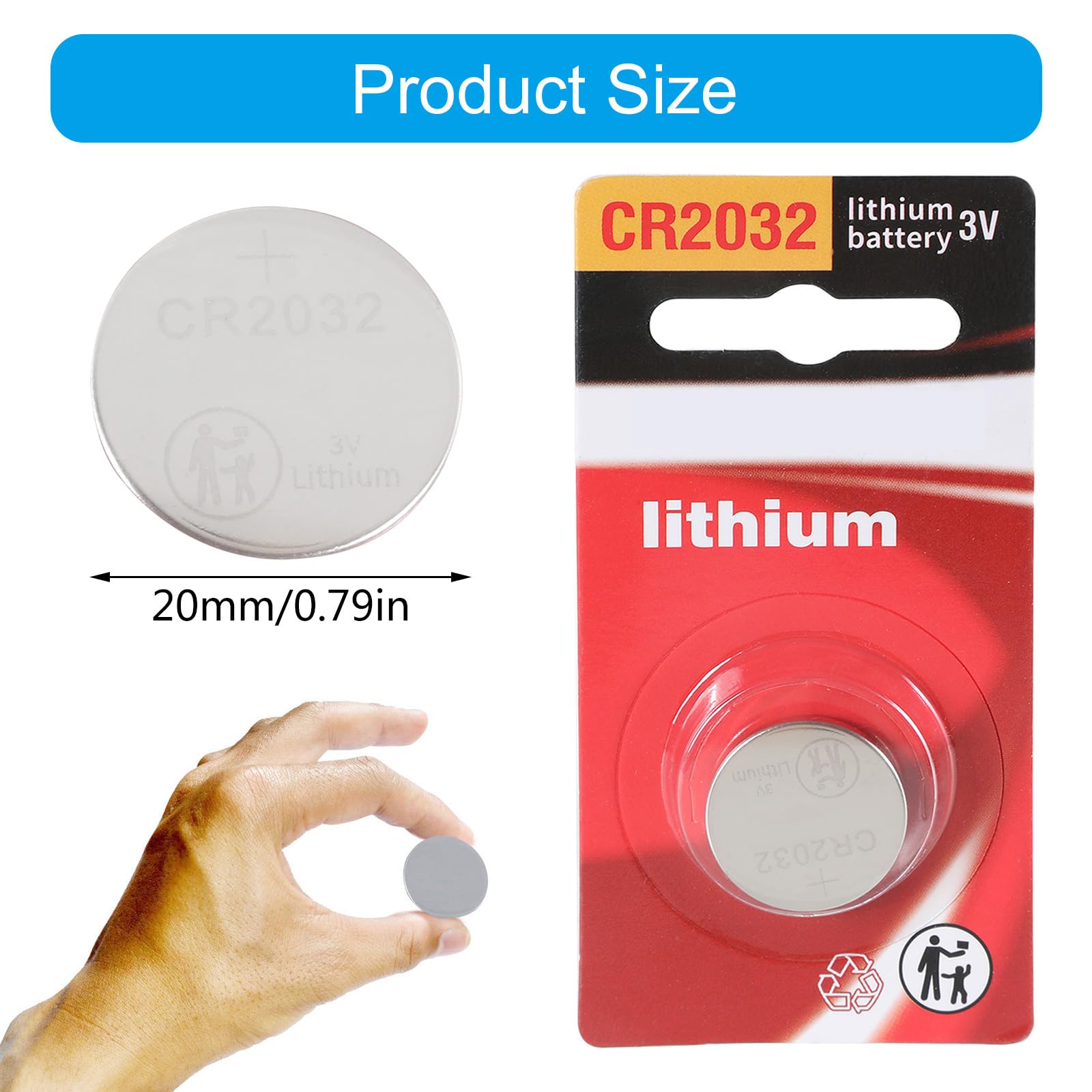 Amazon | 2032 3V リチウムボタン電池 コイン電池 時計 温度センサー ウォーターボトル リモコン おもちゃ | Fitooles |  乾電池