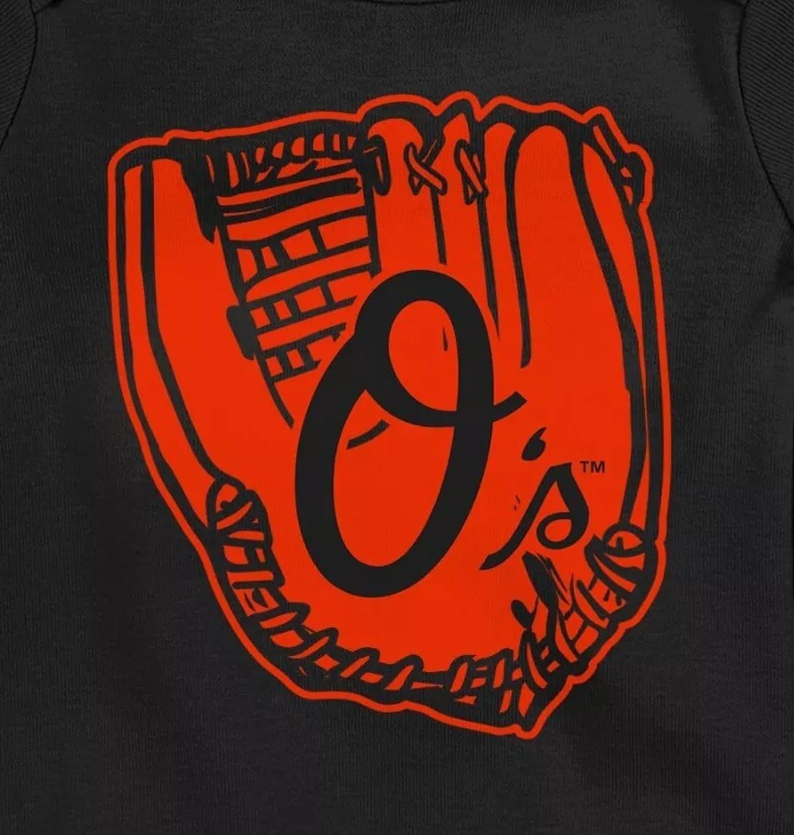 VF Baltimore Orioles Glove Infant Creeper Bodysuit - Black (Black, 12 Months, Baltimore Orioles)