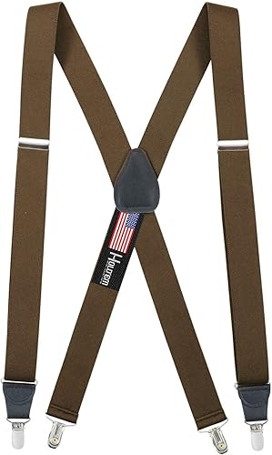 Hold'Em Tirantes para hombre X-Back Clip en cuero Crosspatch hecho en Estados Unidos