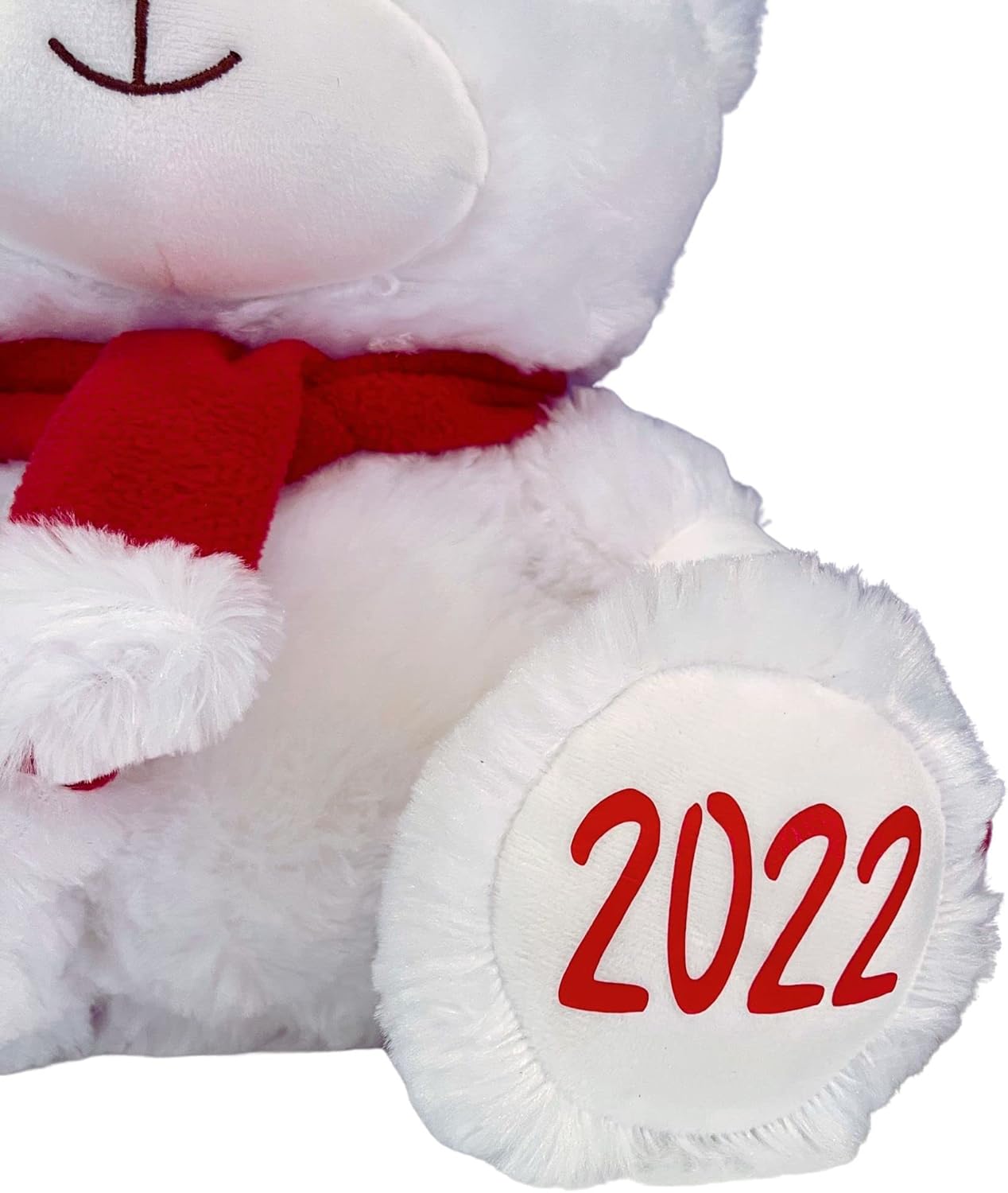 Personalized Christmas Stuffed Animal - Custom White Santa Teddy Bear Plush Toy, Customized X-Mas Holiday Animals Bears with Red Hat, Scarf & Gloves, Gift for Kids & Adults, Measures 11.81 Inches