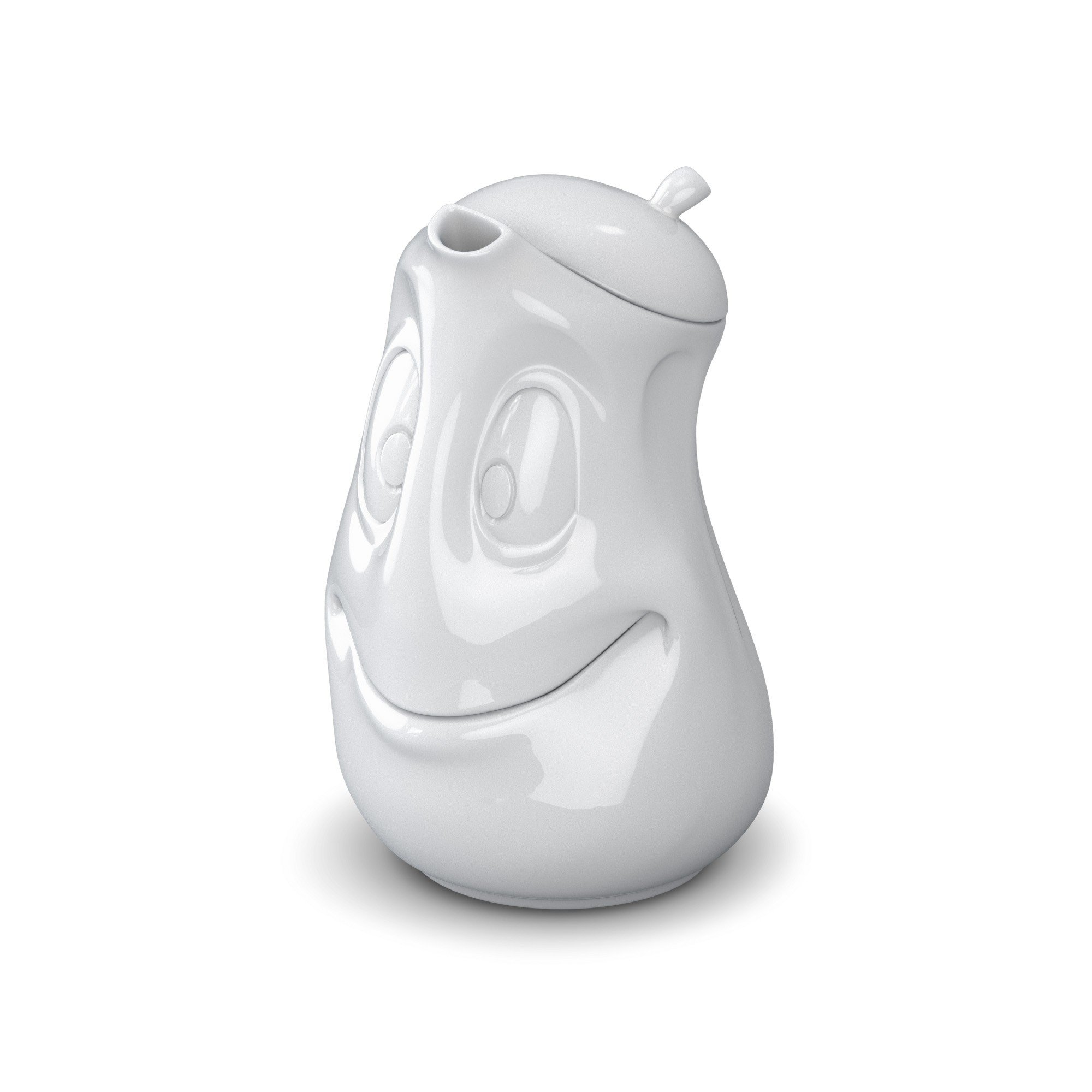 FIFTYEIGHT PRODUCTS / Tassen/Kanne „Gut Drauf“ (Porzellan, 1200 ml, weiß, Made in Germany)