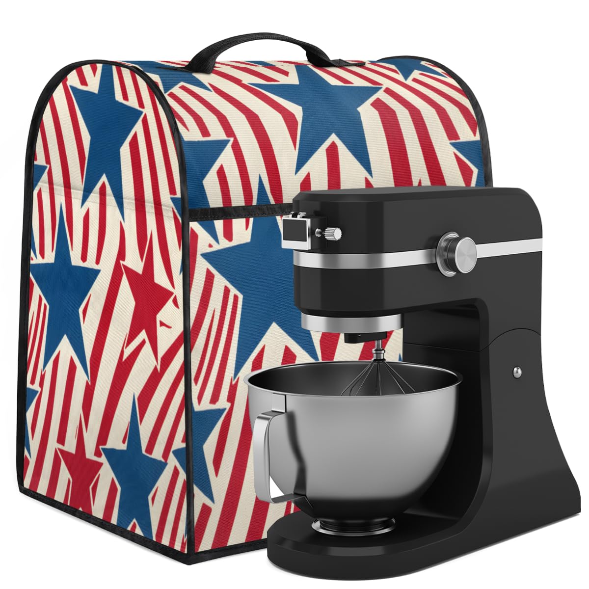 Coffee Maker Cover Star American Kitchen Appliance Covers Small Appliance Covers Blender Cover Juicer Cover Dust Covers for Kitchen Appliances with Top Handle and Pockets,Washable,B238