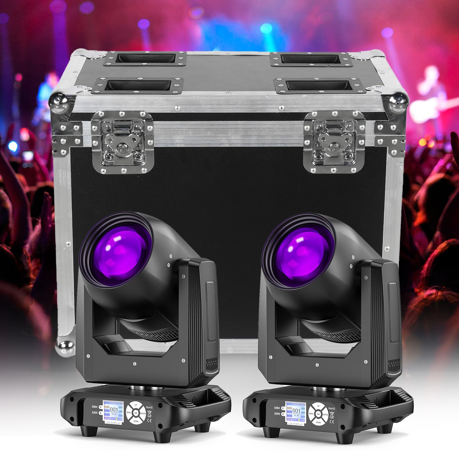 61 x 33,5 x 61 cm. Das Flight Case bietet Platz für 2 LED-Bühnenlichter mit beweglichem Kopf, einfach zu verstauen und zu transportieren und schützt die Party-Lichter