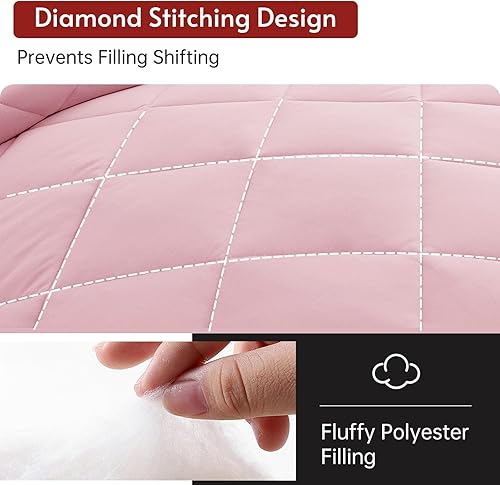 Miniatura 128 de MUXHOMO Juego de edredón Queen de 7 piezas, cama reversible en una bolsa, tamaño Queen, juego de ropa de cama para todas las estaciones con edredón