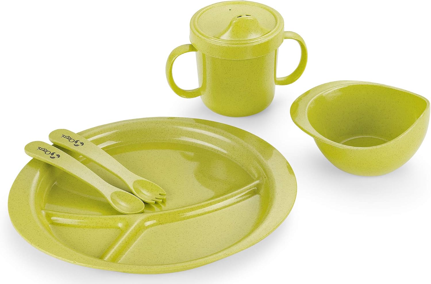 Ozeri Earth Dish Set For Kids, 100% Made from a Plant, Green