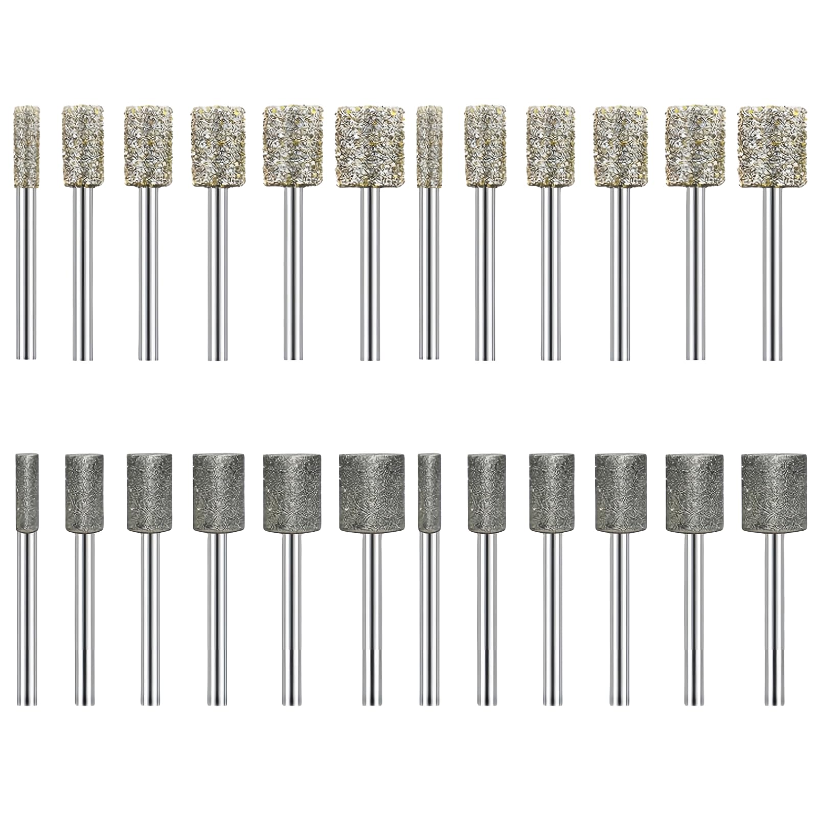 24 penne diamantate per fresatura diamantata, con fusto da 3 mm, diamantate per intaglio, levigatura, lucidatura, incisione
