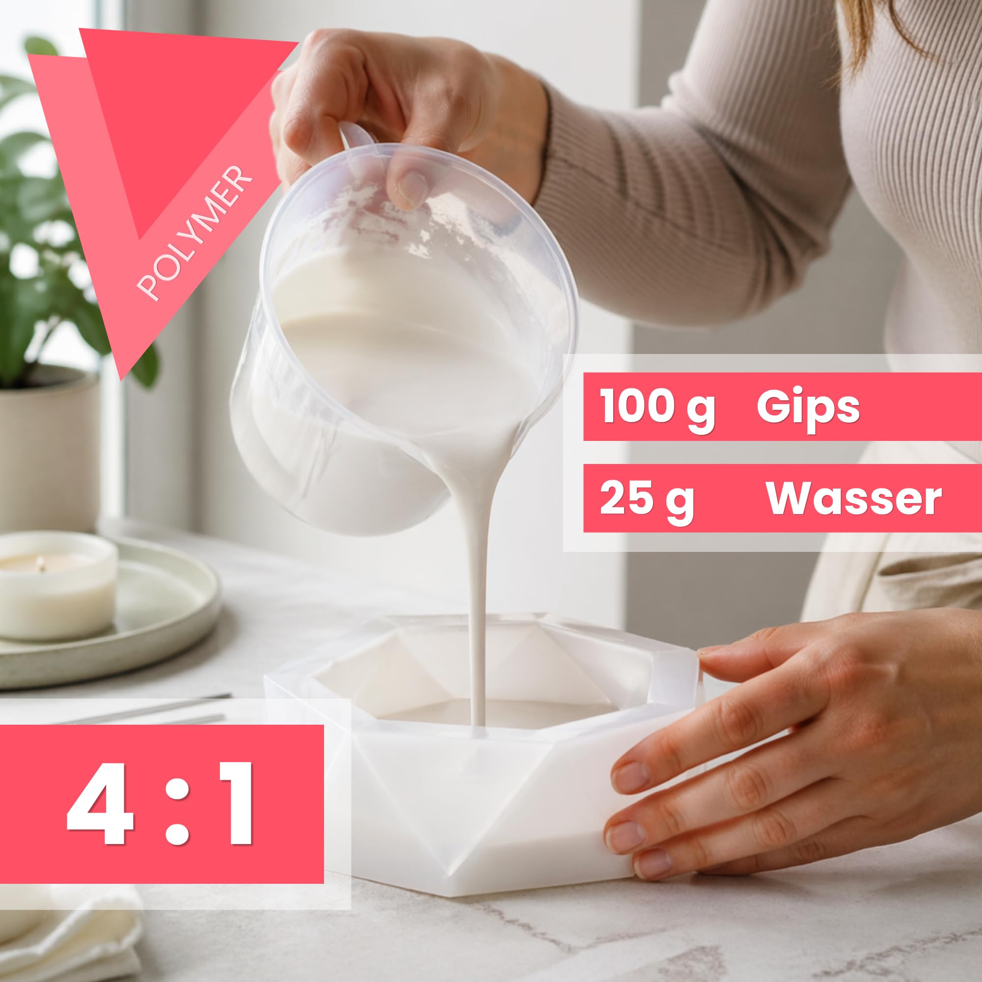 ART'POLYMER - Pasta polimerica minerale, 6 kg, per stampi in silicone | Confezione grande per officine, corsi e applicazioni frequenti. Asciugatura all'aria
