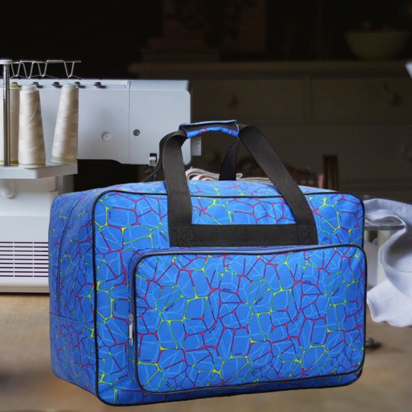 LOVIVER Bolsa de Transporte para Máquina de Coser, Opción para Llevar a Casa, Azul, Individual