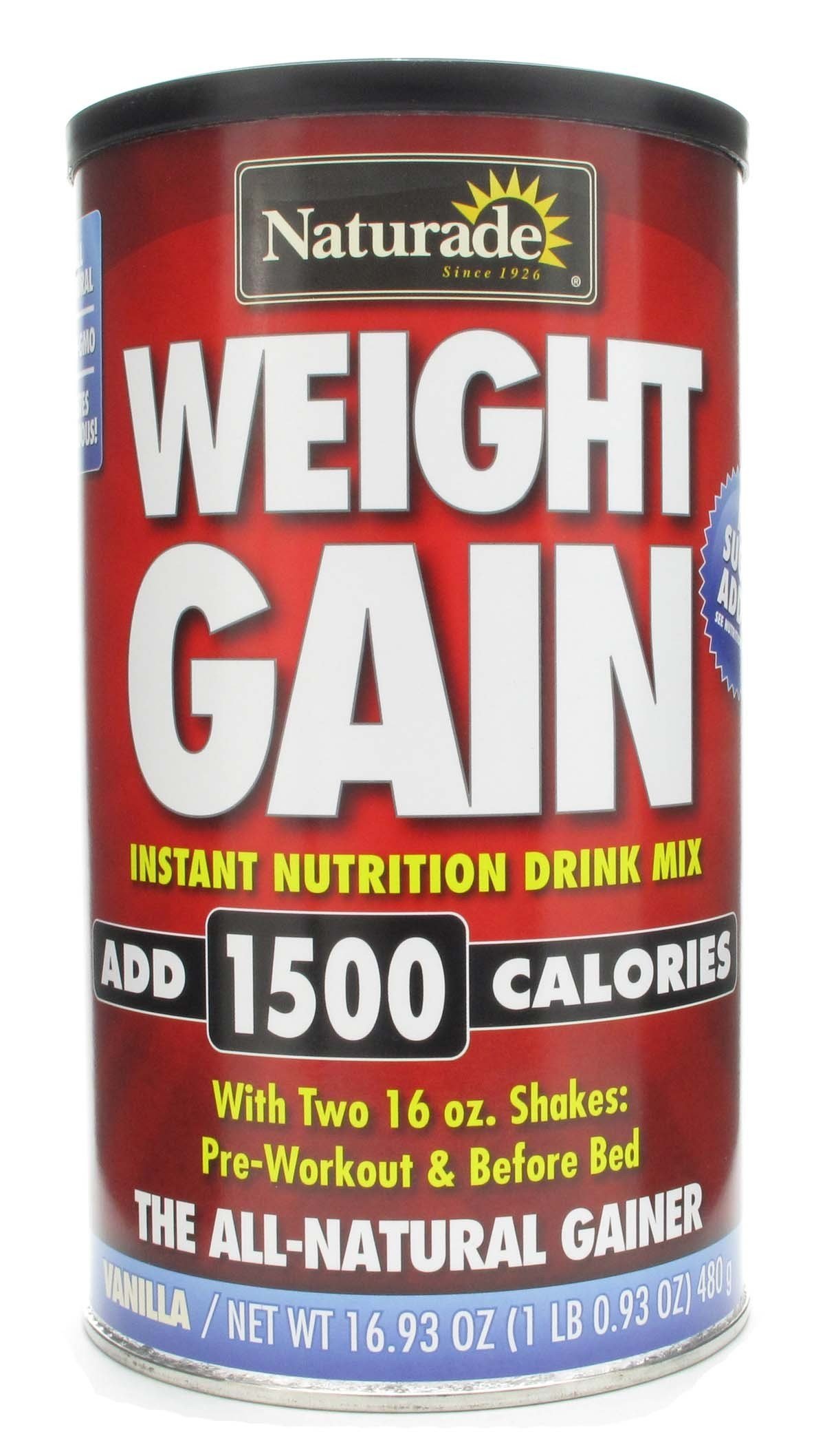 NaturadeAll Natural Weight Vanilla 12 Serving Canister, [20.3oz, Pack of 3]