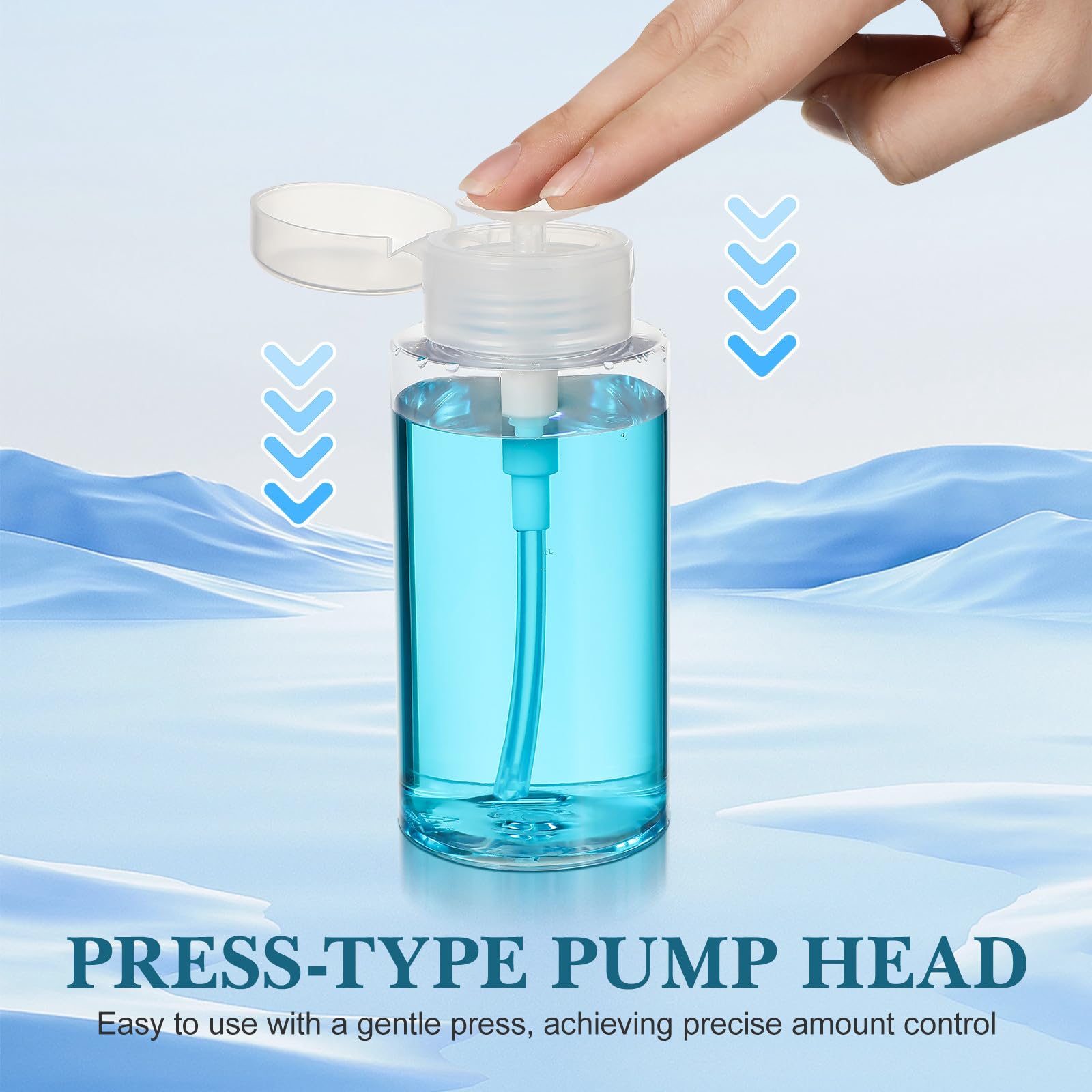 SHOWERORO Pompa Dosatrice Liquido 300 Ml 2 Flaconi Vuoti Ricaricabili per Struccante e Smalto Cosmetici da Viaggio