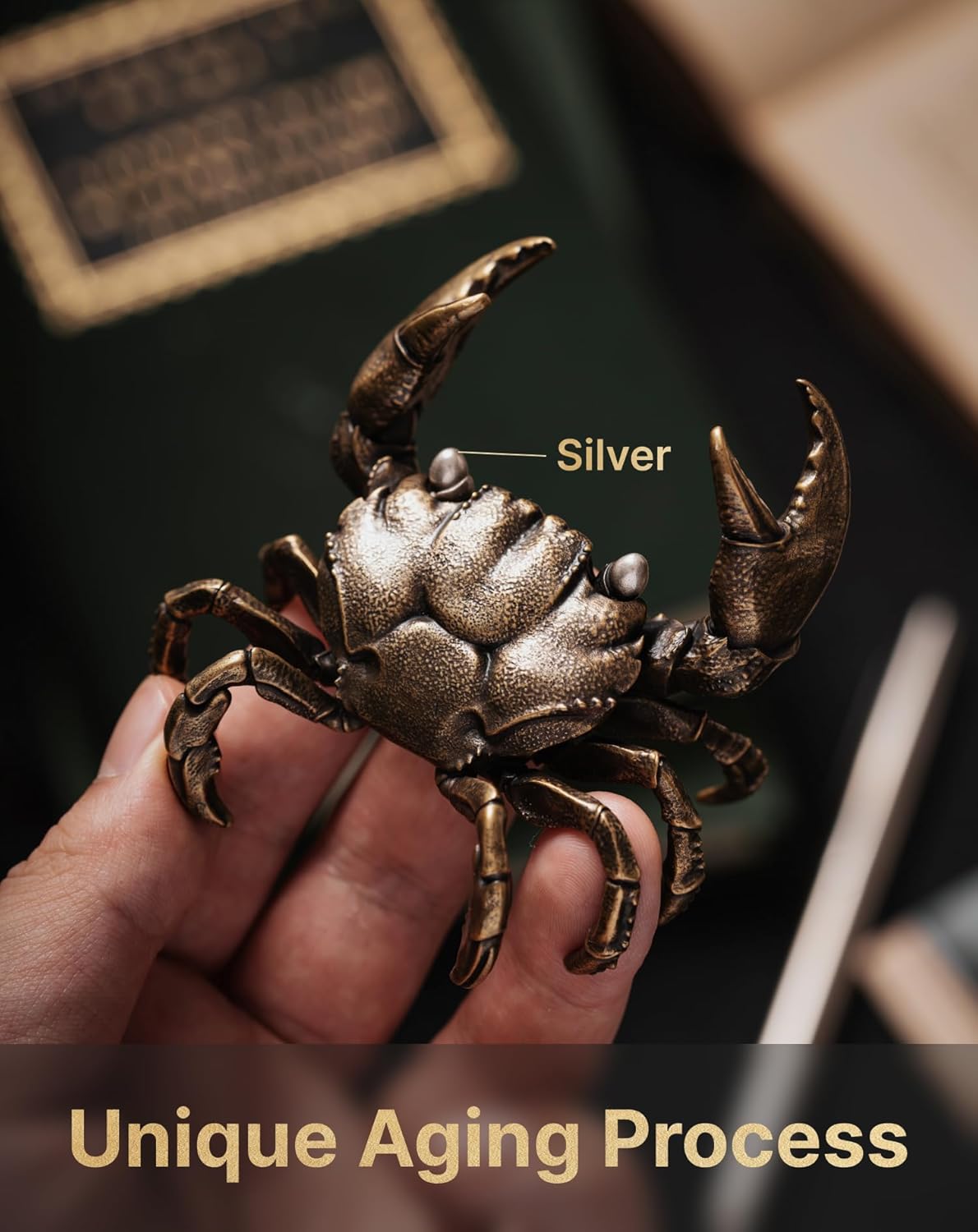 COPPERTIST.WU Crab Pen Holder Cute Creative Pencil Organizer for Office Desk Accessories, Desk Trinkets, or Funny Gifts for Crab Lovers